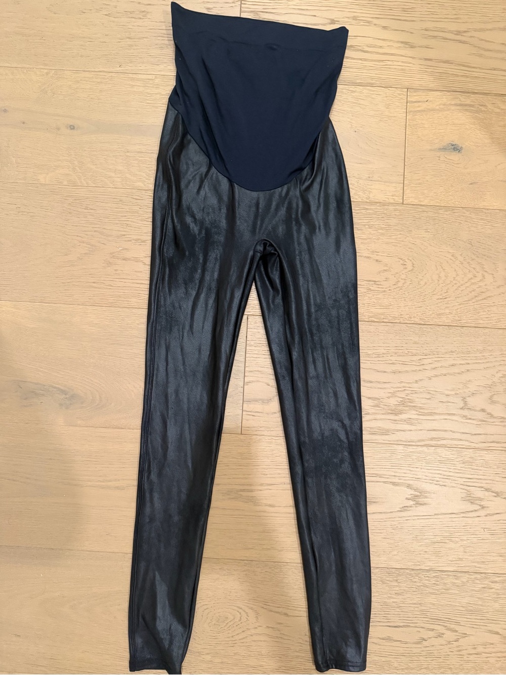 SPANX Faux Leather-Look Maternity Leggings in Black